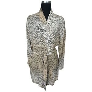 Victoria's Secret Animal Print Chiffon Robe One Size Kimono Wrap Mobwife